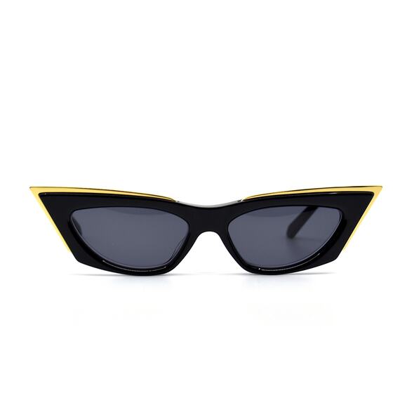 NEW VALENTINO GOLDCUT VLS-113A-55 BLACK GREY LENS SUNGLASSES AUTHENTIC - Picture 3 of 15